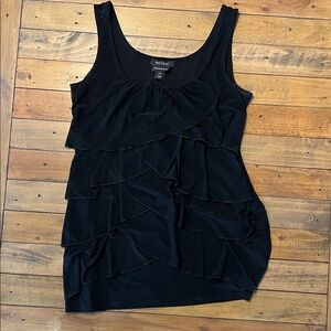 White House Black market Black ruffled Tank Top